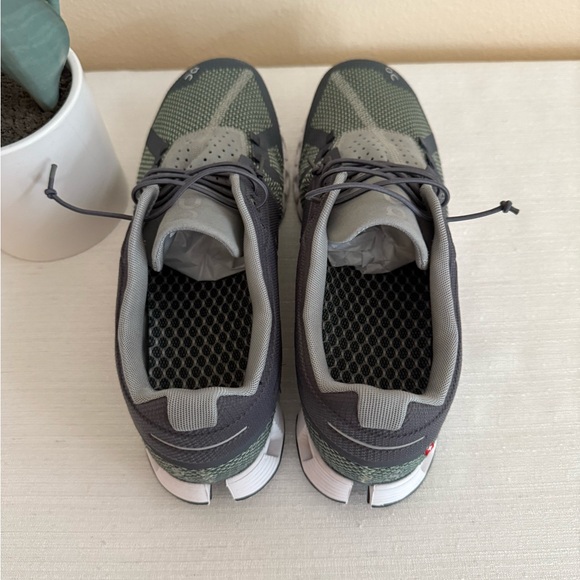 On Running Men's Gray and Green Athletic Sneakers - Picture 7 of 11